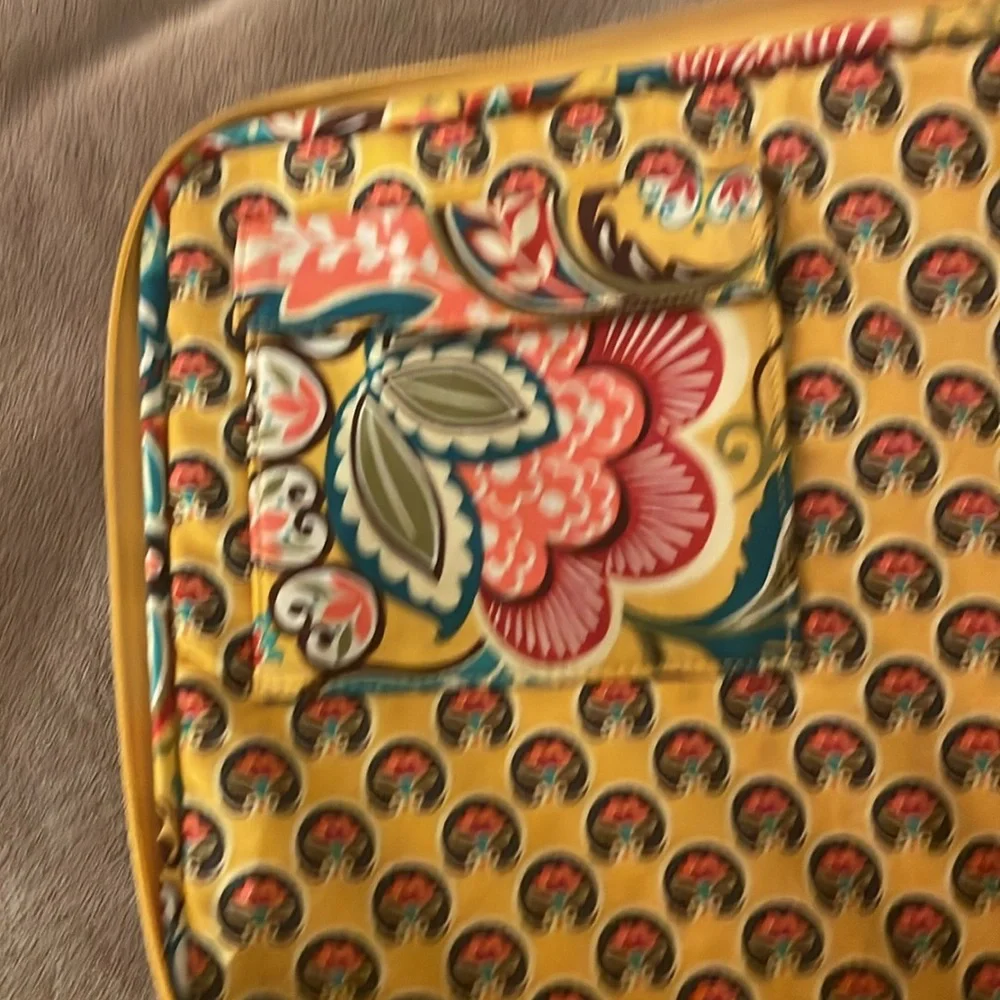 Vera Bradley Yellow Floral Zip Pouch